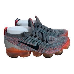 Nike Air VaporMax Flyknit 3 Shoes Size 8 Grey Orange 2018 - AJ6910-601